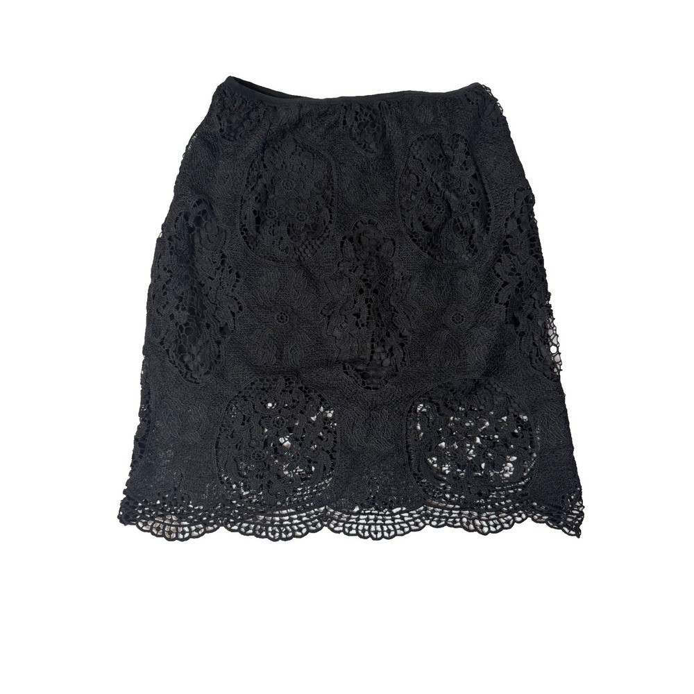 Papaya Black Lace Mini Stretch Skirt Gothic Dark Romance Whimsical Size L